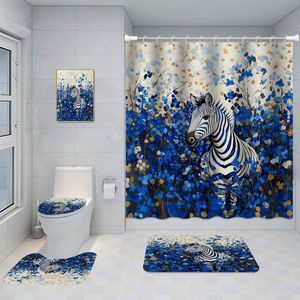 Rideau de douche en polyester à motifs floraux, rideau de salle de bain personnalisé imprimé numériquement, rideau de douche en polyester imprimé numériquement, vente en gros en vrac - Product Image 1