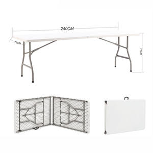 <span class=keywords><strong>Mesa</strong></span> plegable de plástico HDPE de 240cm, <span class=keywords><strong>mesa</strong></span> Rectangular portátil de 8 pies para exteriores, exhibición para acampar, <span class=keywords><strong>mesa</strong></span> de <span class=keywords><strong>pong</strong></span> de cerveza plegable - Product Image 1