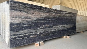 Granito del sur de calidad de exportación India IM Aqua Black Diseño moderno Estilo Superficie pulida Losa grande para uso en el hogar Oficina Restaurante - Product Image 6