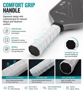 <span class=keywords><strong>Raquette</strong></span> de pickleball Ben Johns 16 mm en fibre de carbone Gen3, noyau en nid d'abeille thermoformé, légère et durable, pour adultes - Product Image 4