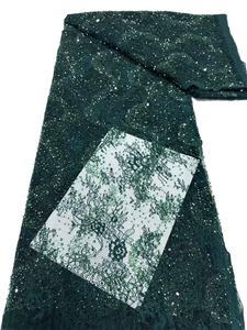 Bán Buôn Đầy Màu Sắc Bling Bling Tỏa Sáng Sequin Thêu Pháp Lưới Chất Liệu Ren Vải 3M Một Mảnh Cho Phụ Nữ Ăn Mặc - Product Image 5