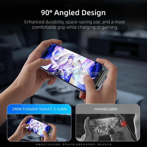 Cable de Carga Rápida PD de 240 W con Soporte para Teléfono 90 °   Codo 360 °   Cable de Datos Trenzado de Aleación de Zinc con Ángulo de Rotación para iPhone 17 - Product Image 2