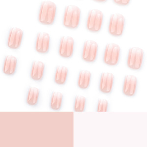 <span class=keywords><strong>Uñas</strong></span> Postizas Cortas, Suaves, Color Rosa Blanco Degradado, <span class=keywords><strong>Uñas</strong></span> Redondas a Presión, Base Rosa Nude, <span class=keywords><strong>Elegantes</strong></span> <span class=keywords><strong>y</strong></span> <span class=keywords><strong>Sencillas</strong></span>, <span class=keywords><strong>Uñas</strong></span> Acrílicas - Product Image 4