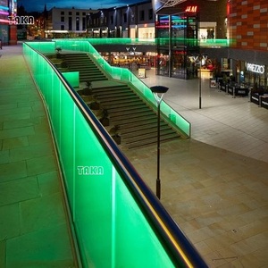 Khung Thiết Kế Tuyệt Vời Ít Kính Cường Lực Ban Công Lan Can Với Nhôm U Kênh Kính Lan Can Hệ Thống Với Ánh Sáng LED - Product Image 6