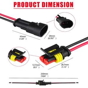 ขั้วต่อกันน้ำ IP68 16AWG 1 2 3 4 5 6 พิน แบบตัวผู้ตัวเมีย สำหรับสายไฟรถยนต์ ขั้วต่อกันน้ำ 2 พิน - Product Image 3