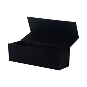 scatola nera vodka Suppliers-Personalizzato nero chiusura magnetica singola bottiglia di vino scatola regalo di imballaggio