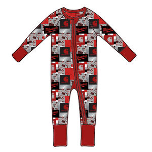 OEM Toptan Bebekler Yürümeye Başlayan Çocuklar Günlük Çeşitli Karakter Baskılı Bambu Uzun Kollu Çift Yönlü Fermuarlı Sonbahar Unisex Tulum - Product Image 6