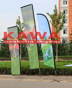 10FT Promotion individuell bedruckte Werbung Teardrop Flagge mit Kreuz Basis