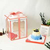 Boîte d'emballage florale pour gâteaux de fête pour la Fête des Mères, boîte cadeau de dessert haut de gamme avec logo imprimé, taille personnalisée pour anniversaire