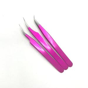 ชุด3ชิ้นสำหรับมืออาชีพแหนบต่อขนตาถุงหนังเคลือบสีแบบกำหนดเองได้อย่างยั่งยืนด้ามจับแข็งแรงทำจากเหล็กทนทาน - Product Image 5