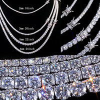 Bracelet Tennis Personnalisé NUOYA en Moissanite VVS 2/3/4/5MM et Argent Sterling 925, Bijoux pour Hommes et Femmes