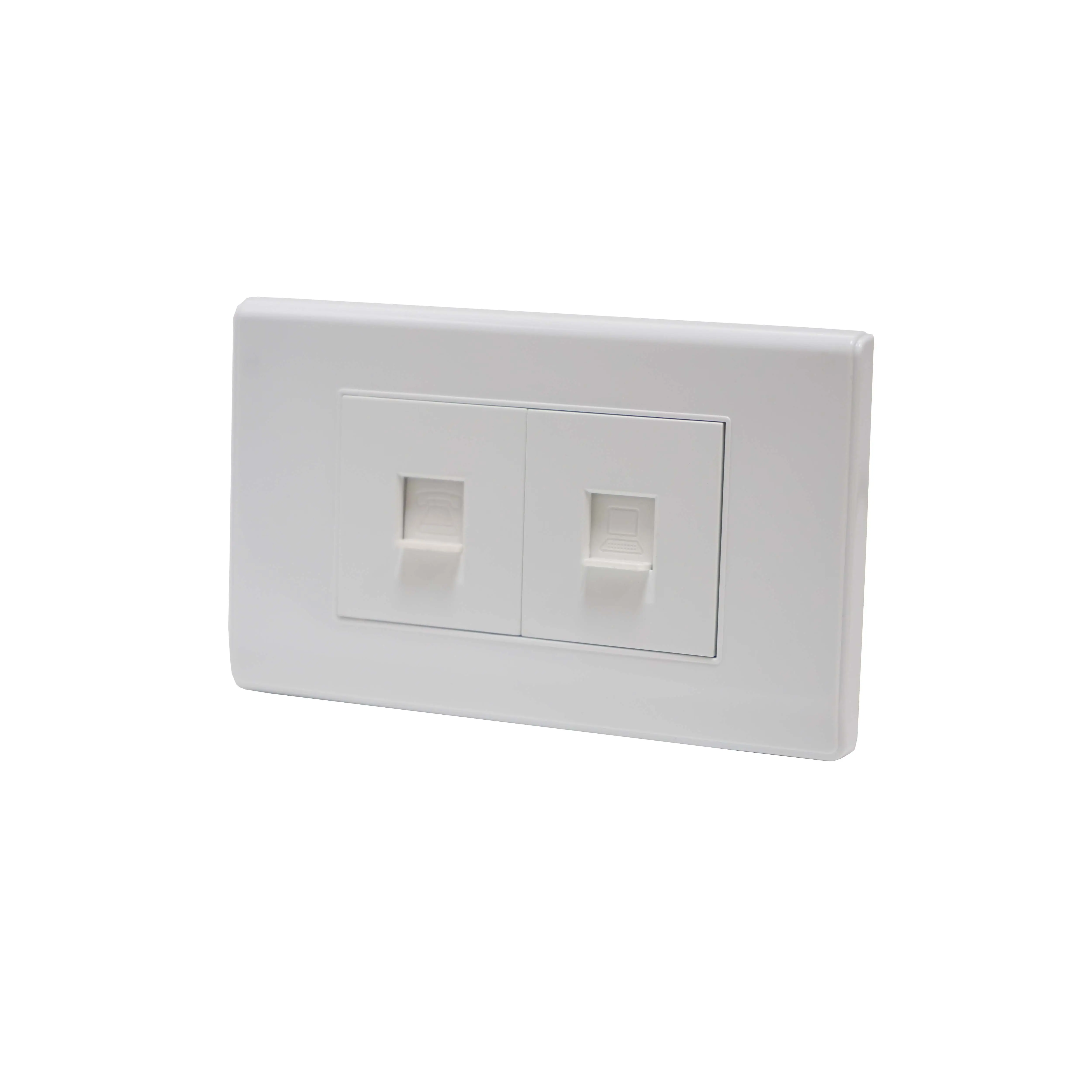 N32 Range Tel Socket (1/2 Sleutel) + Computer Socket (1/2 Sleutel) Witte Kleur Pc Plaat 118 Plaat Modulaire Vietnam