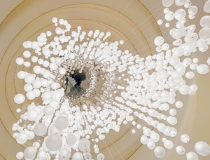 Elegante <span class=keywords><strong>lampadario</strong></span> <span class=keywords><strong>a</strong></span> globo con sfera in vetro con paralume Chic per ristoranti di lusso - Product Image 6