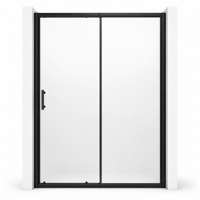 Porte de douche coulissante avec cadre noir, cabine de douche en verre trempé, paroi de douche en verre dépoli, vente en gros sur mesure