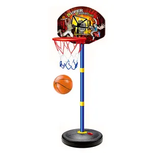Çocuk kapalı spor oyunu basketbol oyun oyuncaklar plastik çocuk spor oyunu seti standı basketbol panyası oyuncaklar