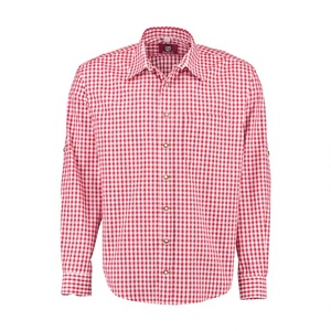 Chemise à col rabattu à manches longues, chemises allemandes bavaroises pour l'Oktoberfest, chemises à manches longues en coton - Product Image 1