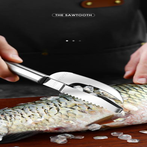 Vente en gros LMK059 Accessoires de cuisine Écailleur à poisson en acier inoxydable, nettoyeur, éplucheur, coupe-écailles - Product Image 6