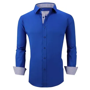 Marque privée personnalisée pas cher 100% coton/polyester chemise de bureau formelle surdimensionnée pour hommes