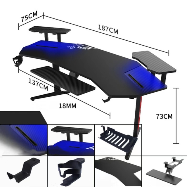 180cm RGB Column Height Adjustable Lifting Gaming PC Desk LED with Symphony Ambient Light