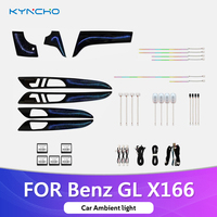 KYNCHO pour Benz GL X166, éclairage ambiant de voiture LED 64 couleurs, symphonie, contrôle par application Bluetooth, éclairage intérieur de voiture 12V, invisible