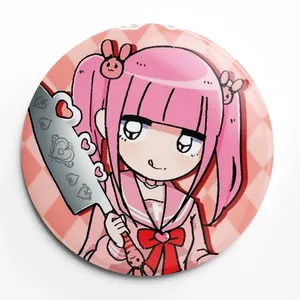เข็มกลัดอนิเมะลายการ์ตูน Menhera Chan Kawaii พิมพ์ลาย UV บนโลหะผสมสังกะสี ปุ่มกดแบบนุ่ม ขนาด 58 มม. ของขวัญเครื่องประดับ - Product Image 3