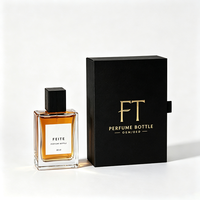 En promotion : flacon en verre vide de 50 ml, rectangulaire, anti-fuite, pour parfum, avec bouchon noir et logo personnalisé
