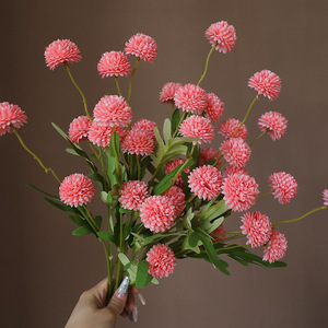Simulated Spring Colors 5 Head Dandelion Ball Chrysanthemum <b>Artificial</b> <b>Flowers</b> Wedding Decoration Props Plastic Silk <b>Flowers</b> - Product Image 1