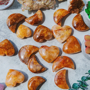 Cœur et lune en quartz naturel de haute qualité, sculptés à la main, pierres précieuses Golden Healer, artisanat en cristal poli, décoration - Product Image 5