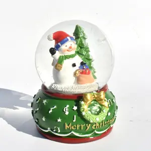 定制玻璃球10厘米水雪球球圣诞装饰树脂工艺品礼品圣诞雪球球圣诞老人