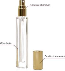 Flacon de parfum miniature rechargeable de 10 ml avec bouchon doré/argenté/noir, flacon vaporisateur de poche pour les voyages - Product Image 3