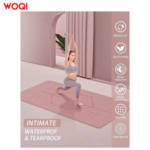 Esterilla de yoga Woqi de 6 mm de grosor, plegable, de EVA, para fitness y moldeamiento corporal, color gris rosado pálido, rectangular. - Product Image 5