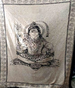Tapiz de Pared de Algodón Tejido con Estampado de Mandala de Elefante del Dios Shiva, Decoración del Hogar, Venta al por Mayor en India - Product Image 1