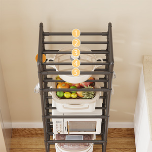 Temu <b>Kitchen</b> <b>Storage</b> Rack Multi Tier Trolley With Wheels For <b>Kitchen</b> Organization - Product Image 3