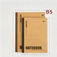 Carnet d'exercices personnalisé en gros, format B5 A5, couverture souple en kraft, bloc-notes de bureau simple, lignage horizontal pour étudiants
