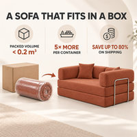 Gepolstertes Klappbares Schlafsofa mit Metallrahmen, Komprimierbare Verwandelbare Liege für Wohnzimmer, Schlafzimmer und Gästepolster