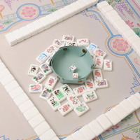 Table de Mahjong Américaine Moderne de Luxe Personnalisée, 160 Mini Pièces en Acrylique, Portable, Finition Brillante Blanc Perle Cristal, pour le Divertissement