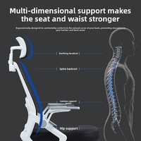 Chaise de bureau ergonomique Yazhi en maille respirante, dossier confortable pour de longues périodes d'assise, réglable en hauteur, idéale pour les conférences
