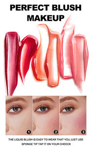 Liquid <span class=keywords><strong>Blush</strong></span> Rosy and Plump Eyeshadow Contouring Sun-Kissed Red Maquillaje para el rostro femenino. - Product Image 6