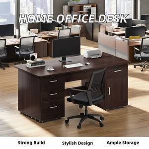 Dayanıklı ev ofis çalışma masası ahşap çekmeceler PC masası ve mobil mobilya ofis çalışma paneli ahşap tarzı Villa kullanımı için - Product Image 2