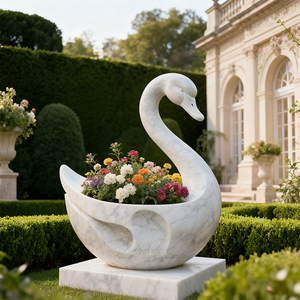 <span class=keywords><strong>Maceta</strong></span> Cisne Piedra Blanca Mármol <span class=keywords><strong>Natural</strong></span> Tallada a Mano - Product Image 5