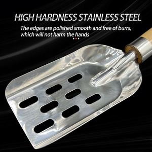 <span class=keywords><strong>พลั่ว</strong></span>เหยื่อกุ้งสแตนเลสแบบมืออาชีพสำหรับการตกปลาน้ำแข็งด้ามจับไม้พายเหยื่อตกปลา - Product Image 5