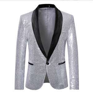 <span class=keywords><strong>Giacca</strong></span> <span class=keywords><strong>Blazer</strong></span> da <span class=keywords><strong>uomo</strong></span> Casual con paillettes - Product Image 4