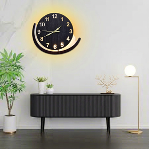 <b>Modern</b> Metal <b>Wall</b> <b>Clock</b> With Arabic Calligraphy Design Silent Quartz Analog For Living Room Ramadan Decor - Product Image 1