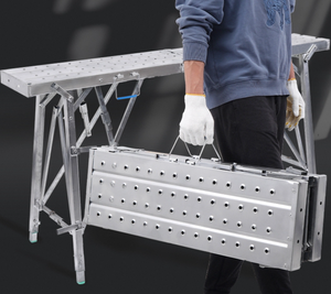 Bangku kuda tangga lipat tebal multifungsi perancah bengkel Modern penggunaan baja konstruksi 250kg kapasitas beban - Product Image 6
