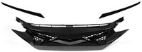 Calandre de pare-choc avant en maille pour Honda Civic, grille de protection avant avec maille, Style démon, avec œillets, sourcils, 2016 — 2018