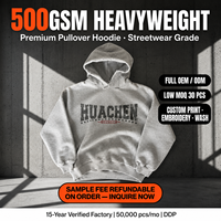 Hoodie Pria Bordir Custom Distressed Double Hood Vintage Washed Grey Oversized Heavyweight Cotton Fleece Streetwear Retro Ripped