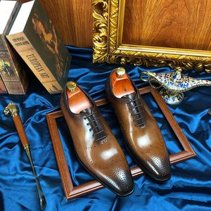 Dashing Elegant Handmade Cowhide Derby <b>Shoes</b> Suit <b>Shoes</b> <b>Height</b> <b>Increasing</b> Formal Dress <b>Shoes</b> Autumn Gradient Color Anti-slip - Product Image 1