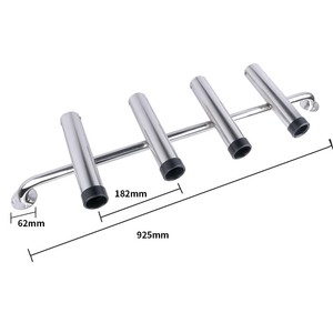 Support de canne à pêche en acier inoxydable 925 mm, support pour quatre cannes à pêche pour bateau, pêche en mer - Product Image 1