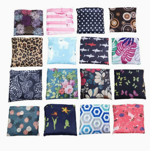 Bolsa de Compras de Tela Floral de Poliéster Ecológica Plegable para Regalos Publicitarios al por Mayor - Product Image 4