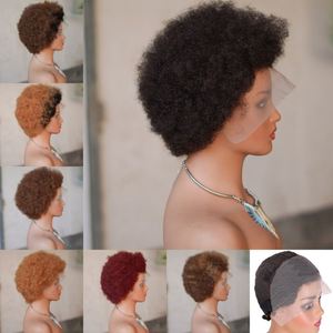 <b>Afro</b> Kinky Curly for Lace Front <b>Wig</b> with High Volume <b>Afro</b> Curl Human Hair Pixie <b>Wig</b> for Black Women 13x4 Lace Frontal Fluffy <b>Wig</b> - Product Image 4